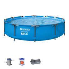 Bestway Steel Pro Max Round Frame Swimming Pool with Filter Pump, 12 ft