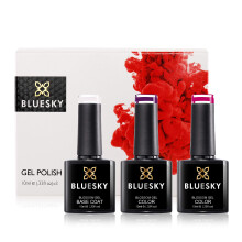 Bluesky Gel Nail Polish Set, Blossom Gel Paint Nail Art Kit, 3 x 10ml, White, Pink, Purple (Requires Curing Under UV LED Lamp)