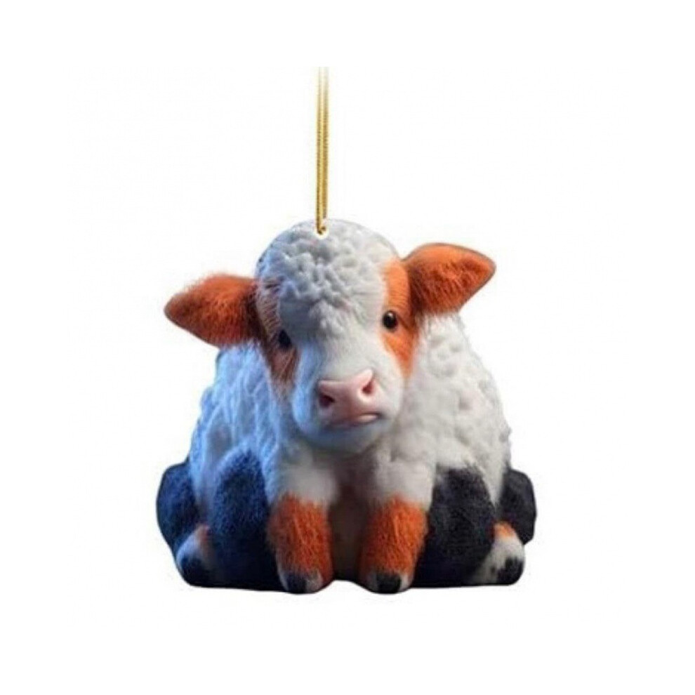 (StyleI) Cow Endearing Cartoon Car Ornament Acrylic Hanging Pendant For Interiors Vibrant Car-image-OPC-PGFZNKD-NEW