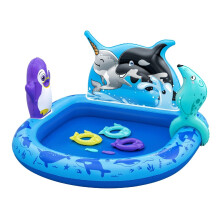 Bestway | Polar Pals Kids Water Play Centre, Inflatable Water Park, Garden Toys with Ring Toss for Kids and Toddlers, Ages 2+