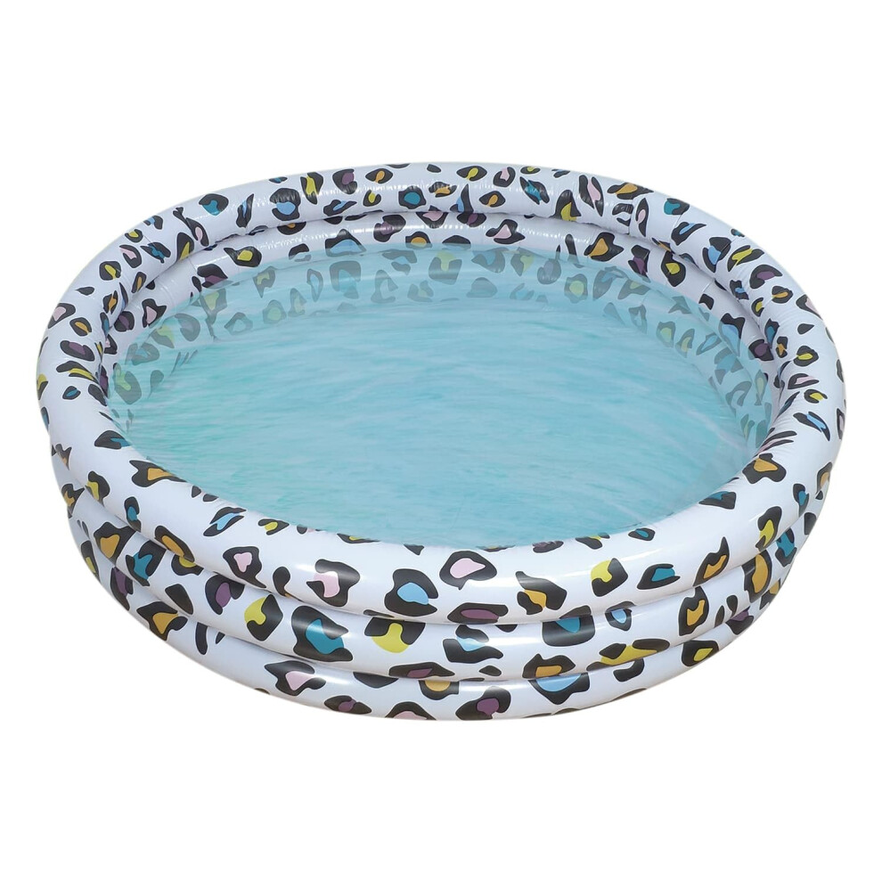 Photos - Inflatable Pool CKB LTD Kids Inflatable Leopard Print Paddling Pool for Toddler Children Circular 110cm Width, 27cm Height, Ages 2+