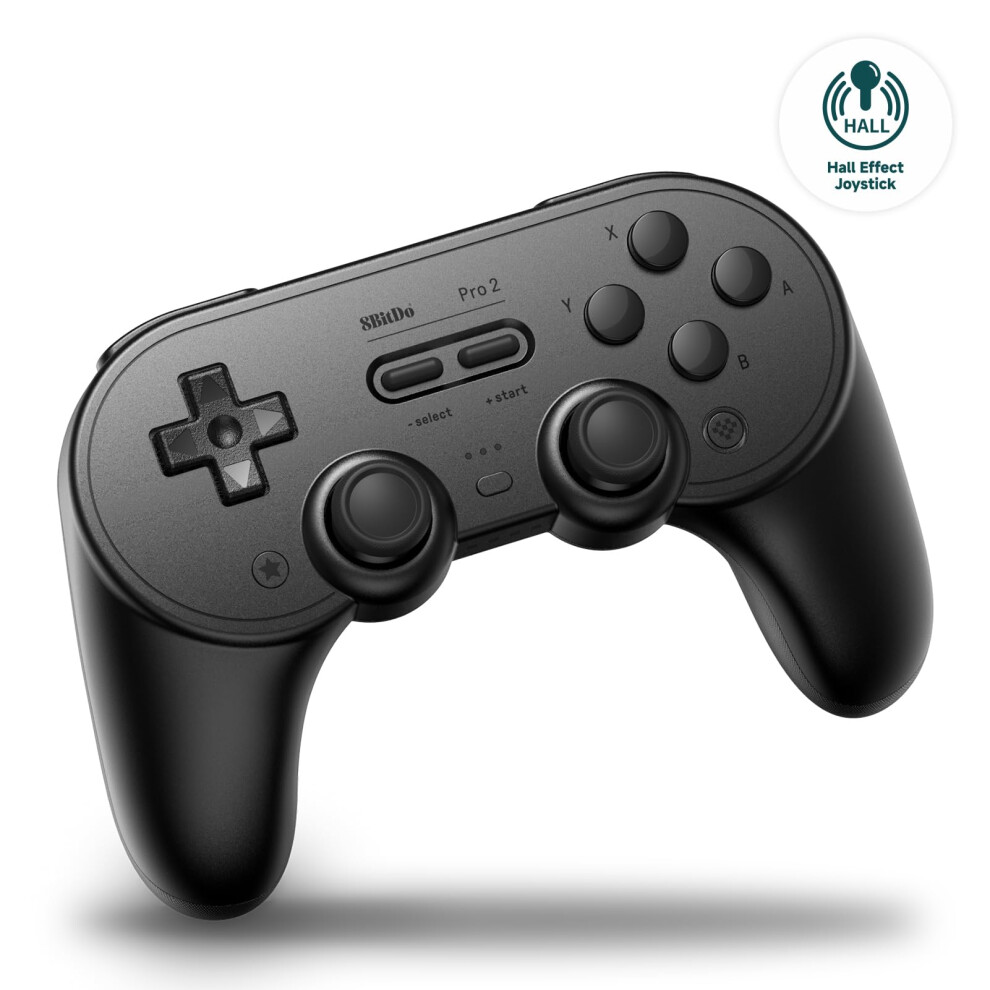 8BitDo Pro 2 Black Gamepad, Hall Effect Joysticks, Adjustable Sensitivity, Custo - Image 3