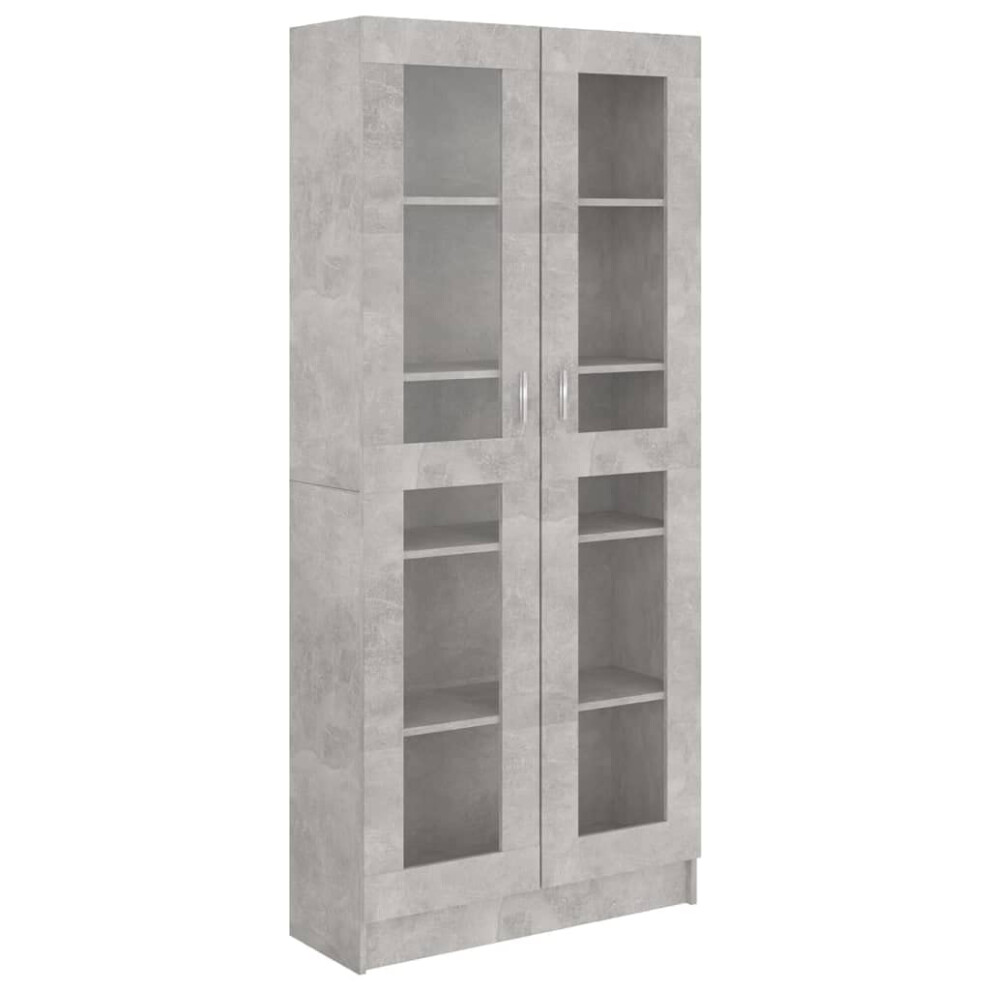 Vidaxl Vitrine Cabinet Furniture Book Rack Stand Bookshelf Storage Rack Bookcase Office File Cabinet Sideboard Highboard Concrete Grey Chipboard