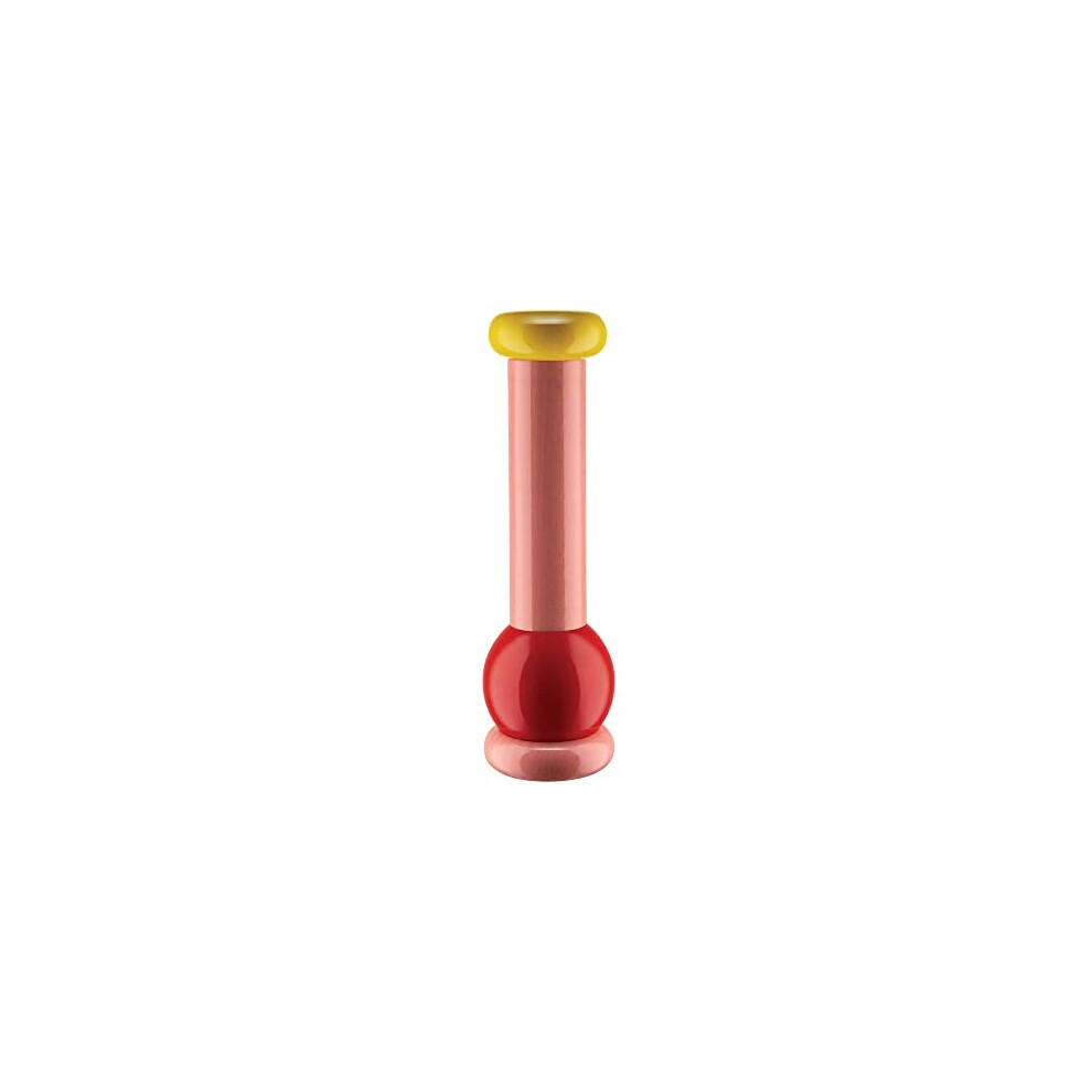 Alessi Totem Domestici MP0210 2 - Design Salt, Pepper and Spice Mill in Beech, Pink, Red and Yellow Wood - Image 4