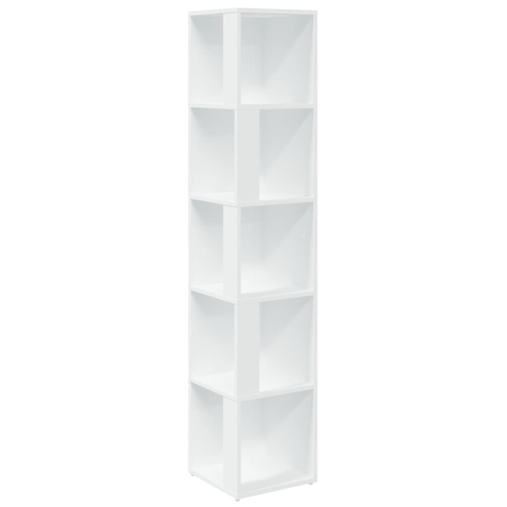 vidaXL Corner Cabinet Home Bedroom Living Room Office Furniture Decor Book Storage Cabinet Standing Shelf Corner Unit Chipboard White