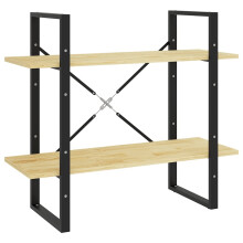 vidaXL Solid Pine Wood 2-Tier Book Cabinet Home Office Living Room Furniture Wooden Storage Rack Organiser Bookcase Book Shelf Standing Shelf
