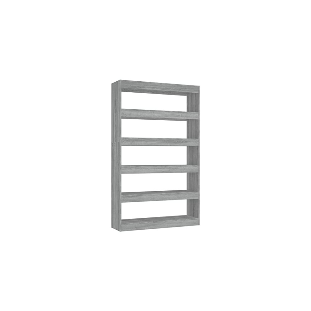 Vidaxl Book Cabinet/Room Divider Storage Rack File Cabinet Book Stand Shelf Home Organiser Room Partition Bookcase Indoor Furniture Sonoma Grey