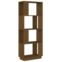 vidaXL Solid Wood Pine Book Cabinet/Room Divider Storage Side Rack Office Wooden Book Stand Shelf Home Organiser Room Partition Bookcase Honey Brown