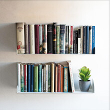 MILUKA Set 2 Floating Shelves 60 cm | Book Shelf Wall Mounted | Metal Shelves for Wall, Bookcase, Kitchen Shelves, Bathroom Shelf and Shelves for