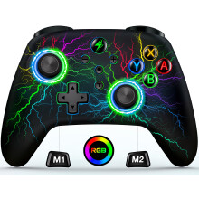 HASACOOL Switch Controller for Switch/Lite/OLED, LED Light Multi-Platform Wired Windows PC Controller/Wireless iOS Android Switch Pro Controller with