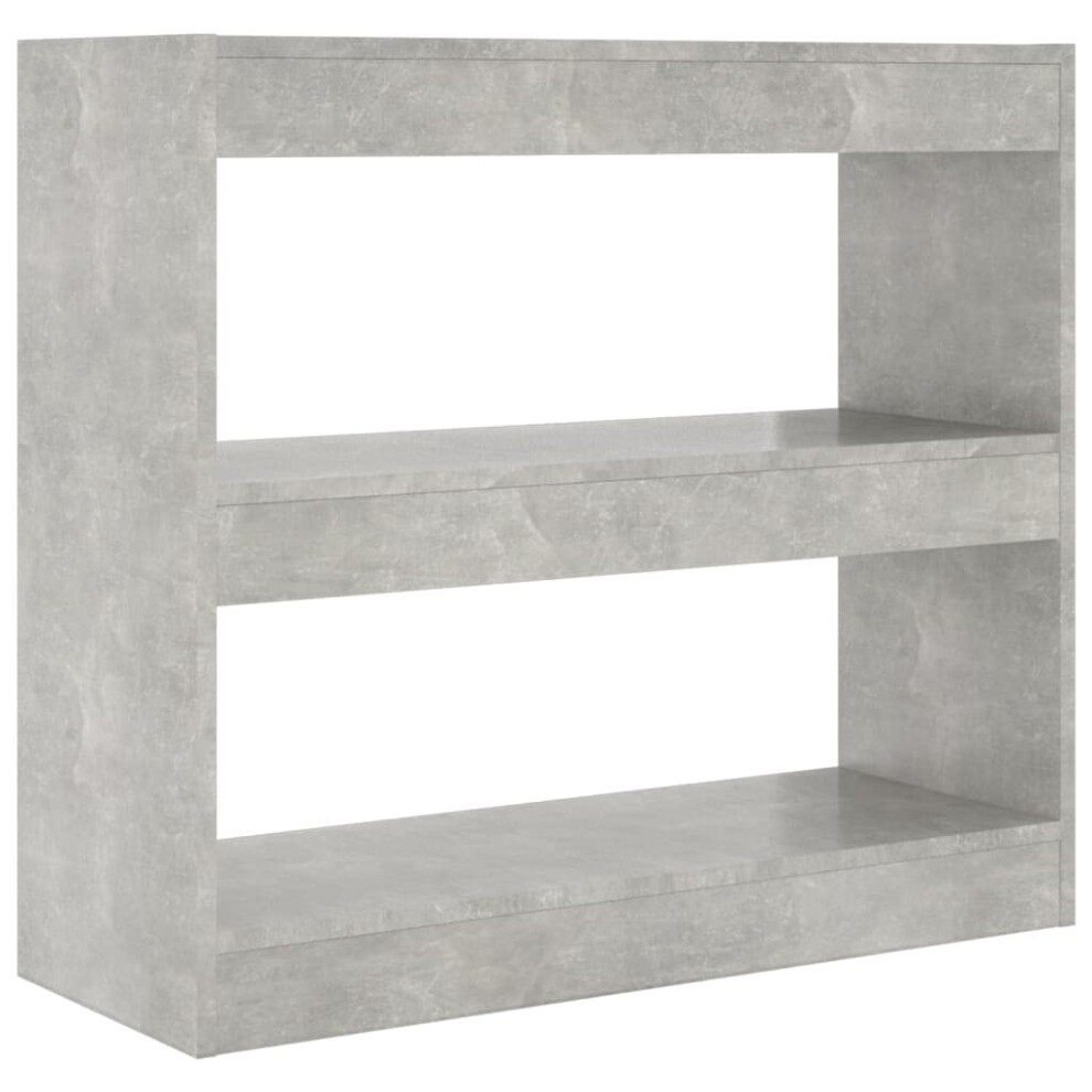 Vidaxl Book Cabinet/Room Divider Hallway Furniture Bookcase Storage File Cabinet Rack Home Organiser Room Partition Book Shelf Stand Concrete Grey