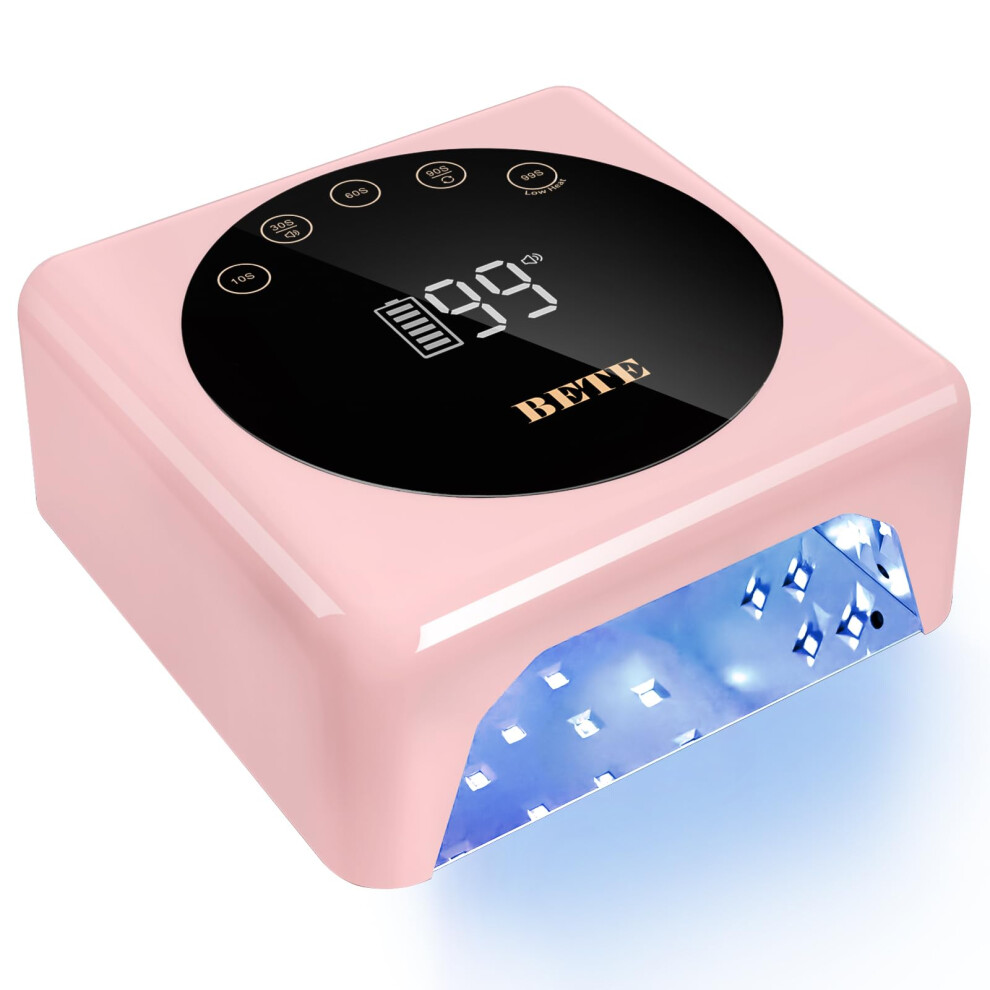 Bete Light Cordless Led Nail Lamp, 78W Rechargeable Uv Nail Intelligent Infrared Sensor And Lcd Display Wireless Nail Lamp, Portable Nail Dryer Gel