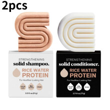 (Rice) Strengthening Shampoo Hair Conditioner Bar Soap Rice Protein Water Rosemary
