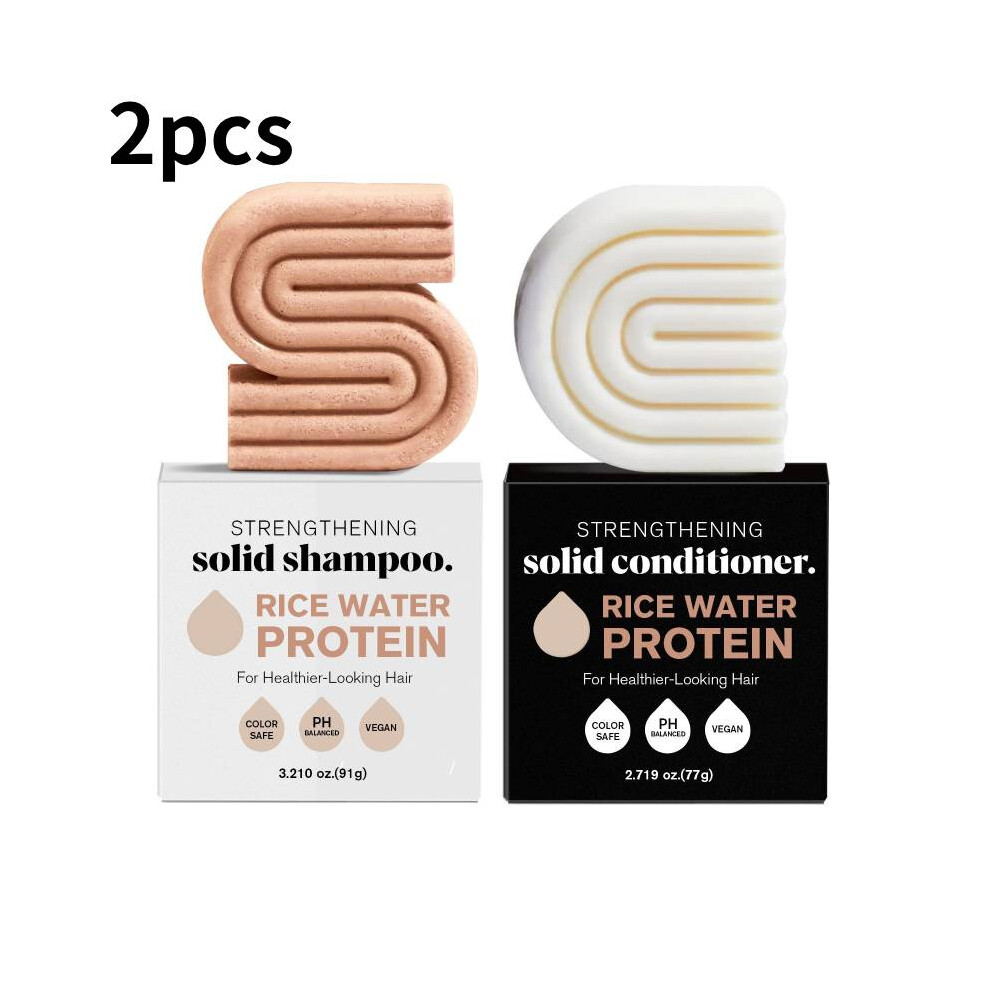 (Rice) Strengthening Shampoo Hair Conditioner Bar Soap Rice Protein Water Rosemary