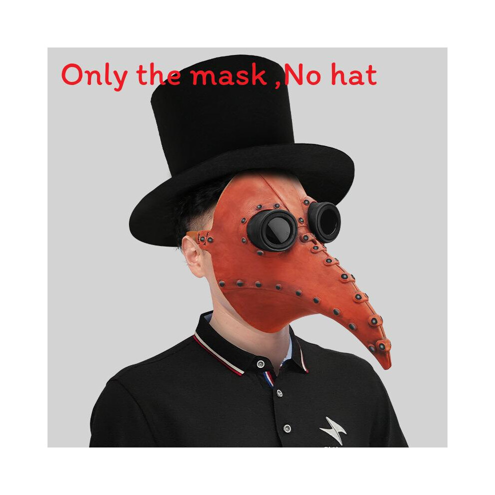 (Orange Black Beak) Unique Doctor Plague Beak Mask Elegant Black And Copper Latex Costume Events Themed For-image-OPC-PGG2BQS-NEW