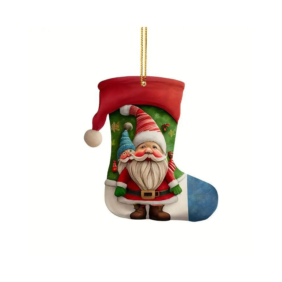 (2) Acrylic Playful Cartoon Car Ornaments From Christmas Santa Series Spirit Holiday For-image-OPC-PGG2DTZ-NEW