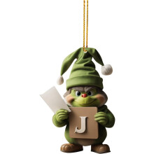 (StyleJ) Grinch Alphabet Colorful Christmas Tree Ornaments Charming Hanging Decor Acrylic