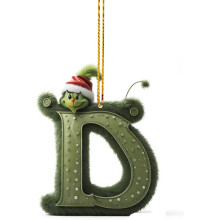 (StyleD) Grinch Alphabet Colorful Christmas Tree Ornaments Charming Hanging Decor Acrylic