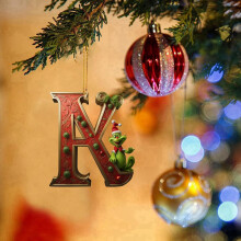 (StyleK) Grinch Alphabet Colorful Christmas Tree Ornaments Charming Hanging Decor Acrylic