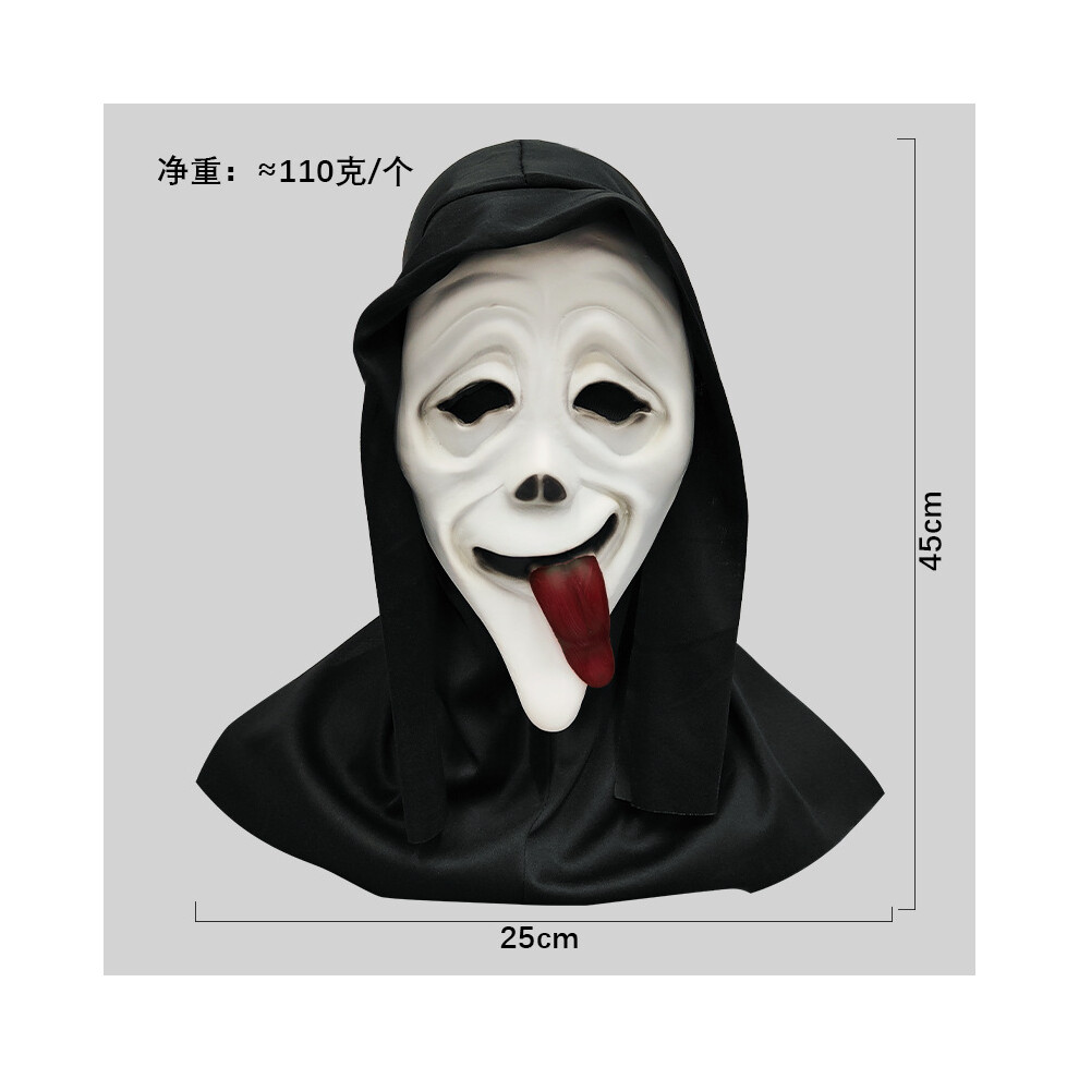 (Scream Red Tongue) Scream Chilling Skull Mask Featuring Gruesome Details Perfect Fun For Halloween