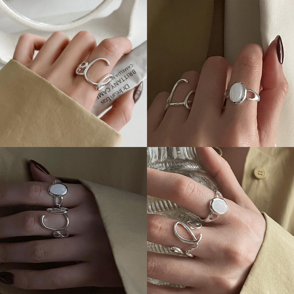 Beautifully Crafted 925 Sterling Silver Ring With Distinctive Love Agate Letter And-image-OPC-PGG55CK-NEW