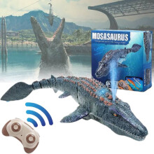 Jurassic Control Remote Mosasaurus Dinosaur Water Toy Diving Rc Spray Light Boat