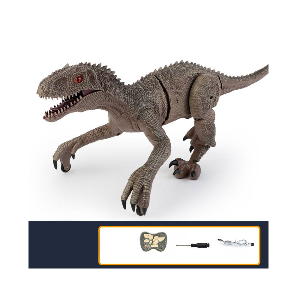 (Gray) Remote Dinosaur Control Toys Walking Roaring Rechargeable Rc Toy Kids Gifts Gray