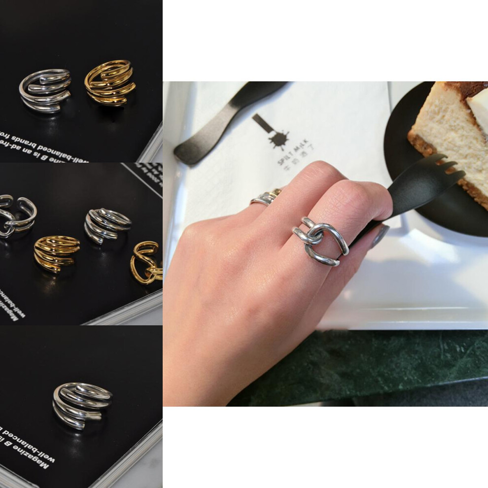 Multilayer Chic Retro Cross Knot Ring In Pure 925 Silver Women Modern For-image-OPC-PGG59NY-NEW