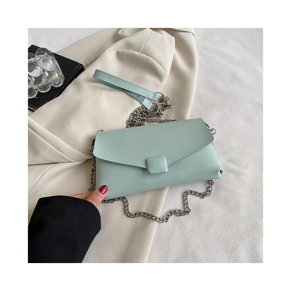 (Green) Womens Trendy Korean Street Style Small Square Bag Pu Handbag Chain Leather-image-OPC-PGG5D27-NEW