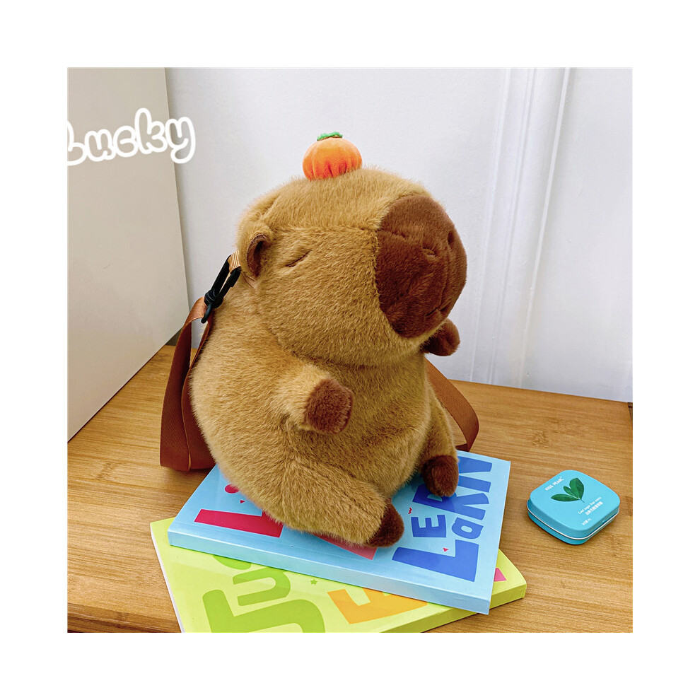(Brown) Baseball Backpack Capybara Cute Cartoon Stuffed Doll Backpack Soft Guinea Pig-image-OPC-PGG5FCN-NEW