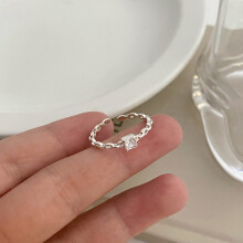 (J2324) 925 Stylish Sterling Silver Adjustable Ring For Women With Shapes Charming Geometric