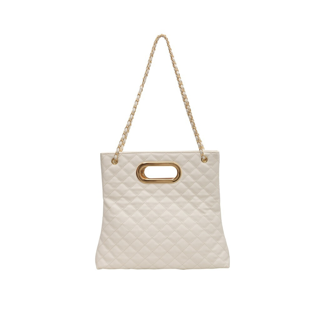 (White) And Elegant Trendy Pu Quilted Chain Shoulder Bag For Casual Handbag Women-image-OPC-PGG5Q9G-NEW