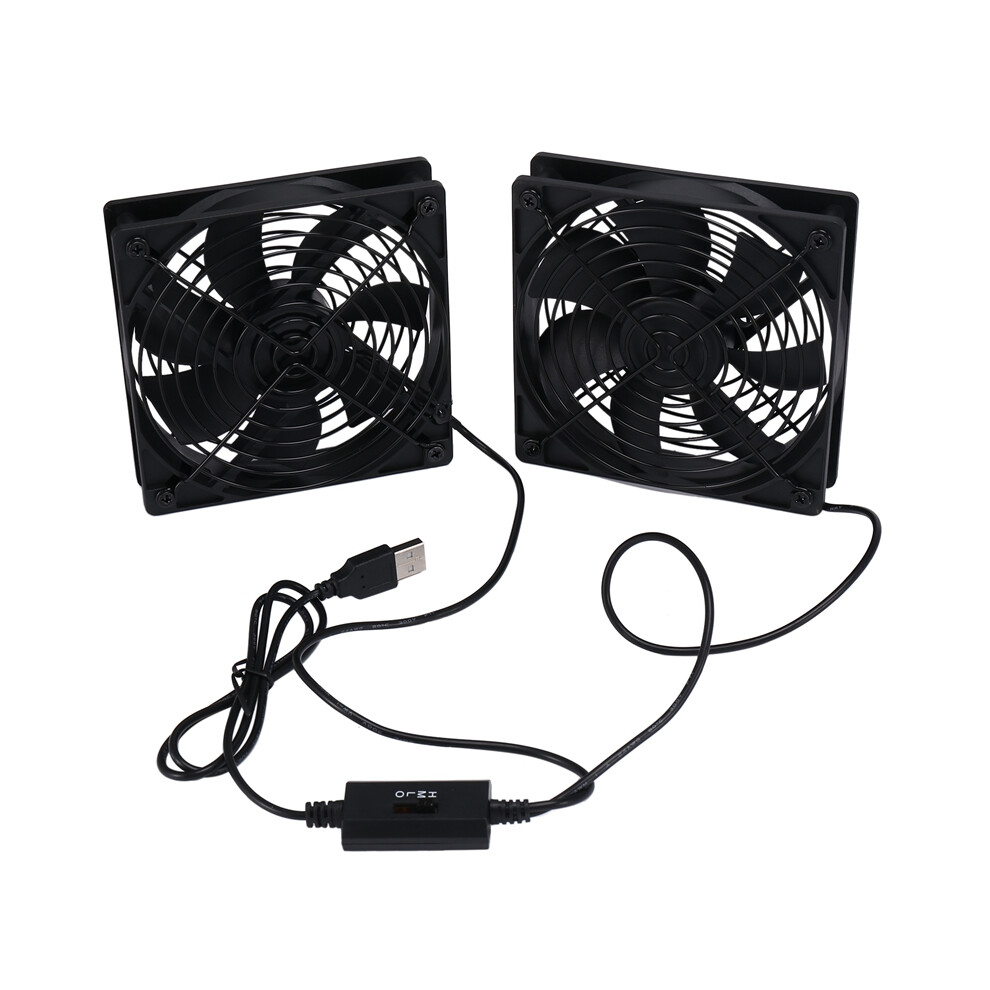 Dual 120Mm 5V Usb Powered Pc Router Fans With Speed Controller 4853542366631