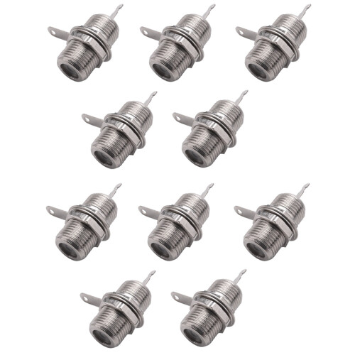 5 Pcs F Type Panel Mounted Socket Female Solder Connector Adapter