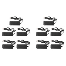 Adaptador de microfone para fone de ouvido com cartão externo USB de 3 portas para PC preto