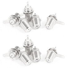 5 Pcs F Type Panel Mounted Socket Female Solder Connector Adapter