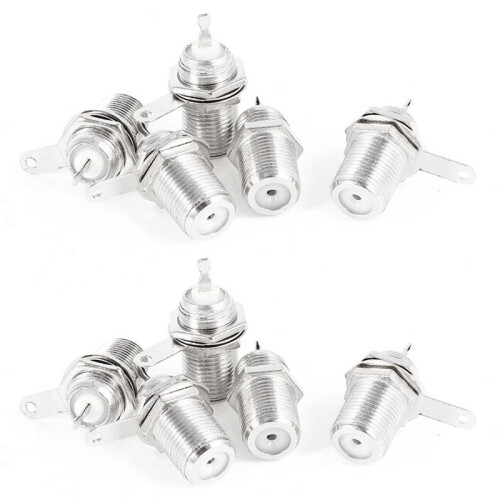 5 Pcs F Type Panel Mounted Socket Female Solder Connector Adapter 1