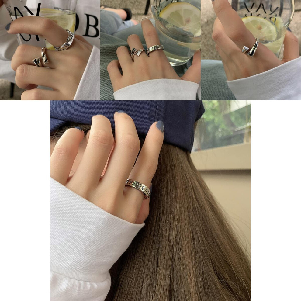 Korean Minimalist Elegant Vintage Ring In Silver Plated Metal With Unique Geometric Design Fashion Enthusiasts For-image-OPC-PGG67T6-NEW