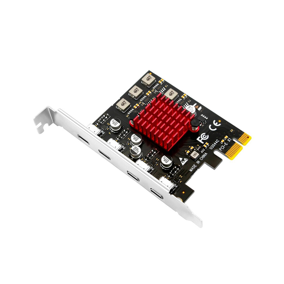 Pcie To 4 Port Type-C Expansion Card Adapter For Desktop Pc 4853542382471