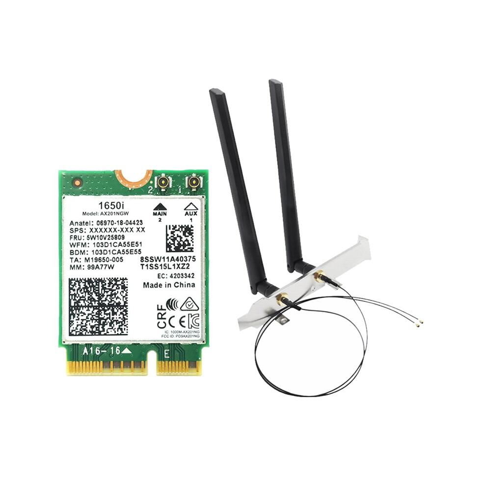 Scheda Wifi 1650I AX201NGW + Antenna 2X8Db + Deflettore 3000Mbps WIFI6 2.4G/5G