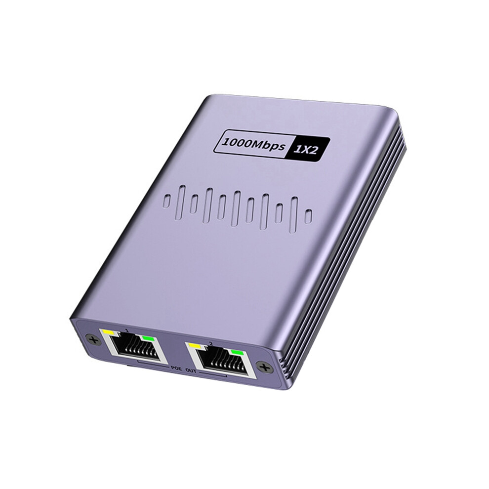 Poe Network Cable Splitter 1 To 2 Gigabit Gray 4853542388220