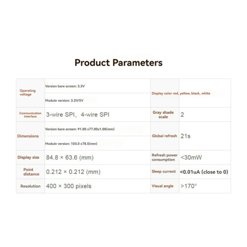 4,2 pollici per 4 moduli E-Paper Display E-Ink A 2