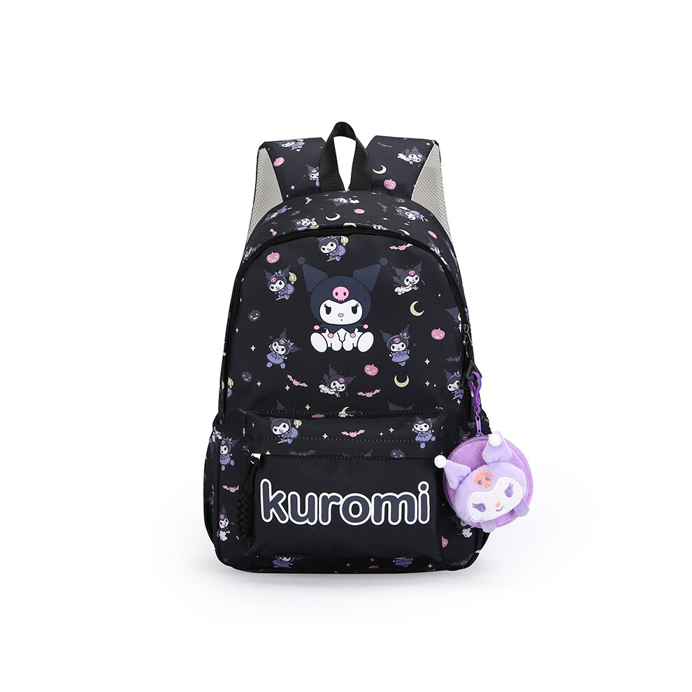 (Black, With Pendant) Modern Nylon Backpack With Cute Cartoon Designs Ideal For Students Adventures And Outdoor-image-OPC-PGG6JGX-NEW