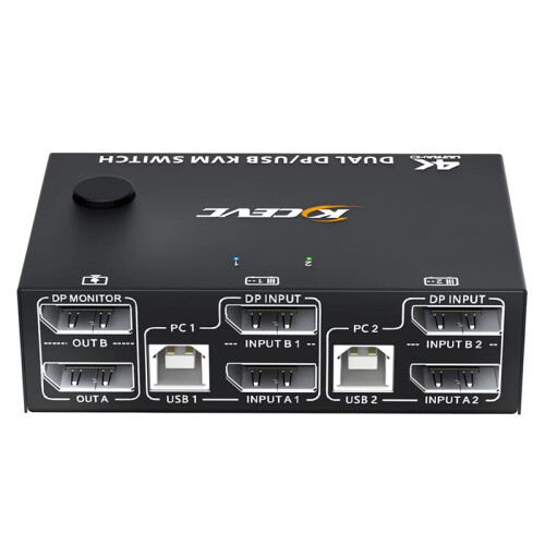 Comutator KVM cu două monitoare 8K, DisplayPort 1.4