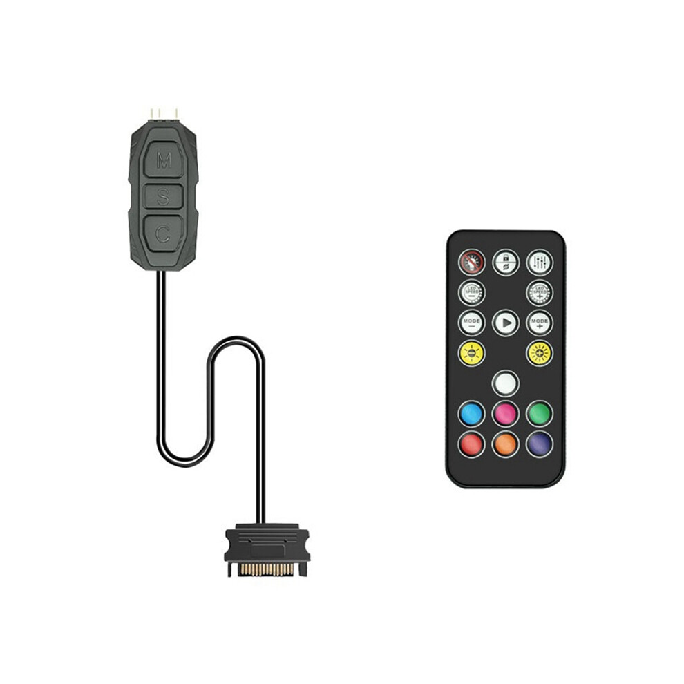 Controller Argb 5V 3Pin Per Alimentatore Sata Rgb Nero