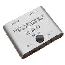 Tvåvägs USB-C-switchdelare, 8K-switcher, KVM, 60 Hz