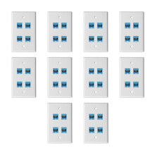 10 szt. puszek ściennych Ethernet Cat 6, 4 porty żeńskie do B