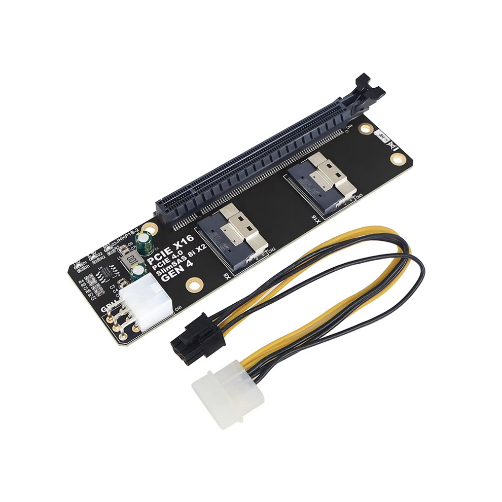 2 Port Slimsas 8I X2 To Pcie 4.0 X16 Slot Adapter Card Sff8654 Riser 4853542398717