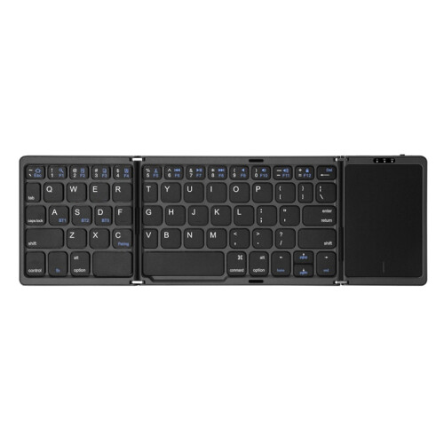 B089T Tastiera pieghevole con trackpad per iOS e, nero 1