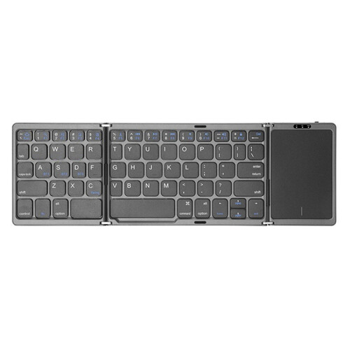 B089T Folding Keyboard with Trackpad for IOS and ,Gray 1